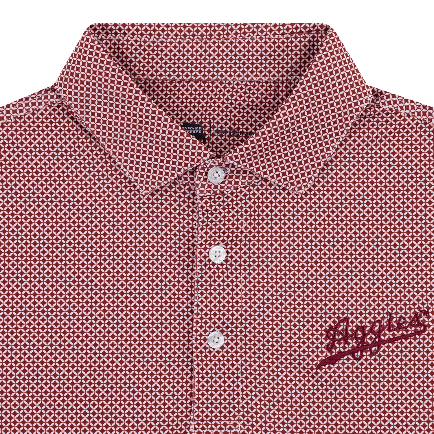 Script Aggies Onward Reserve Scope Dotted Polo - Maroon