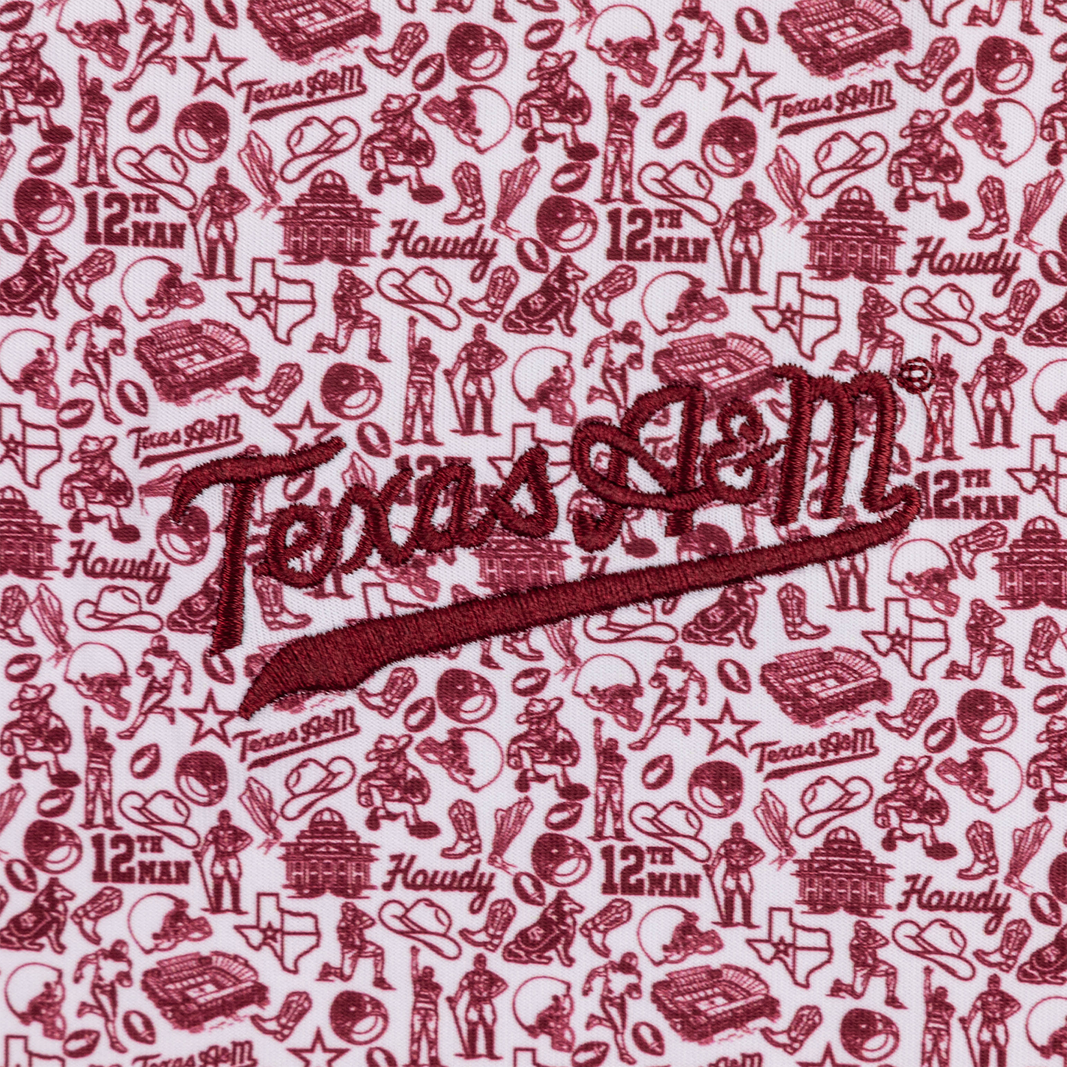 Script Texas A&M Onward Reserve Icons Polo - Maroon