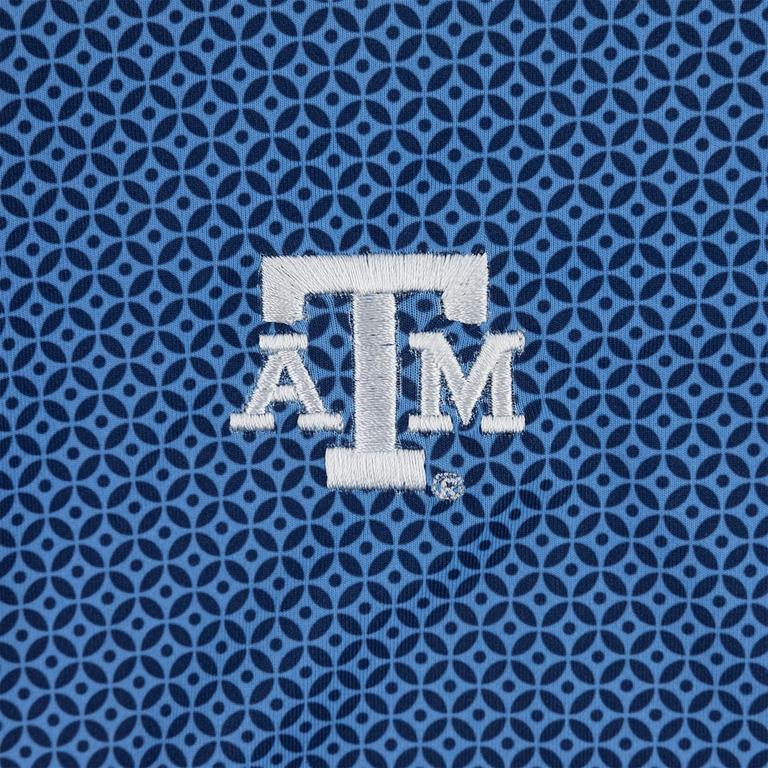 Texas A&M Collars & Co Mosaic Featherweight Flex Polo - Blue