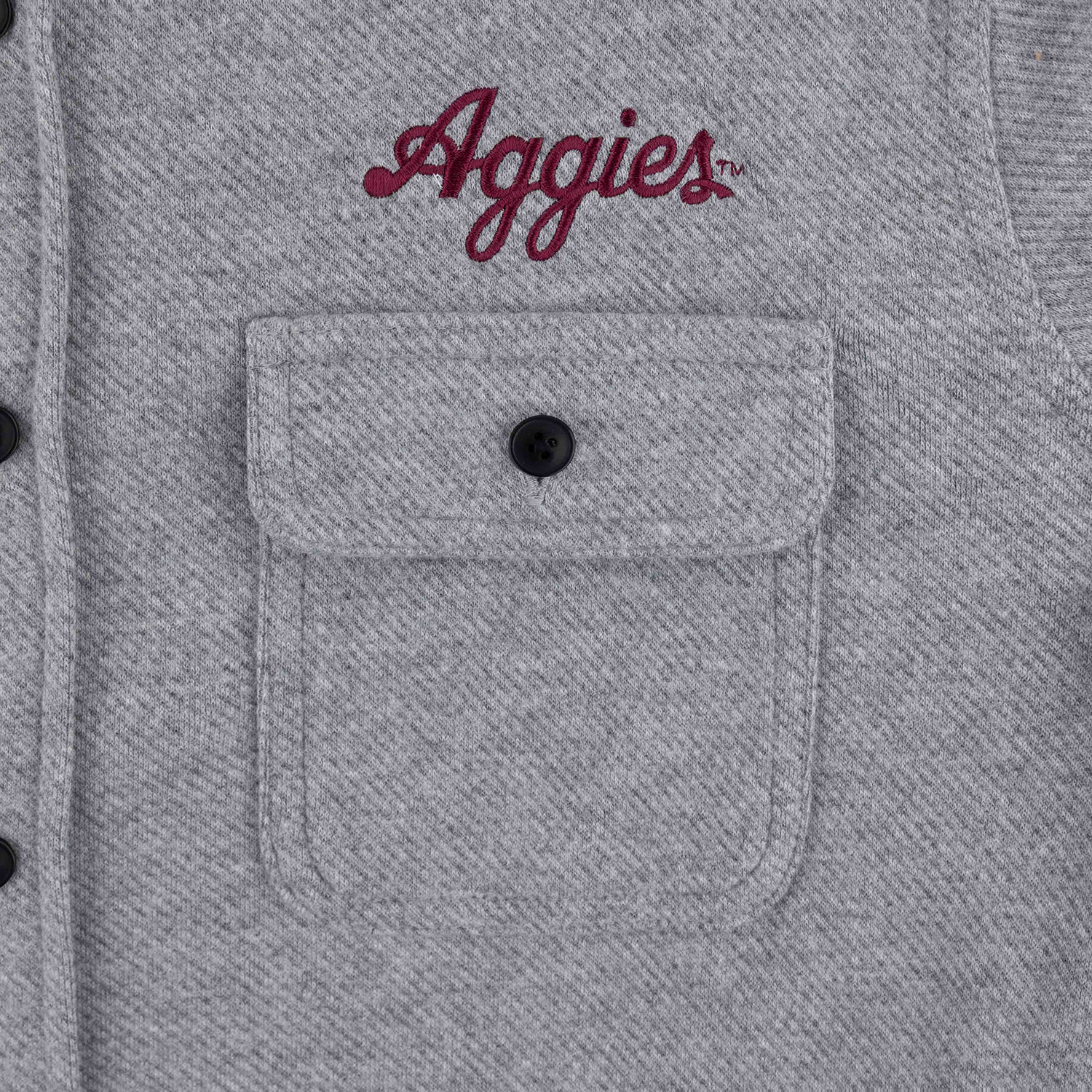 Script Aggies Men's Soft Button Up Shirt - Gray