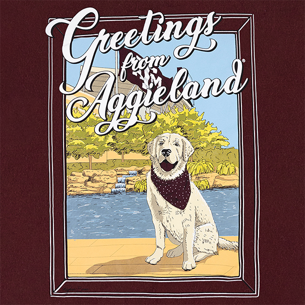 Greetings From Aggieland Dog T-Shirt - Maroon