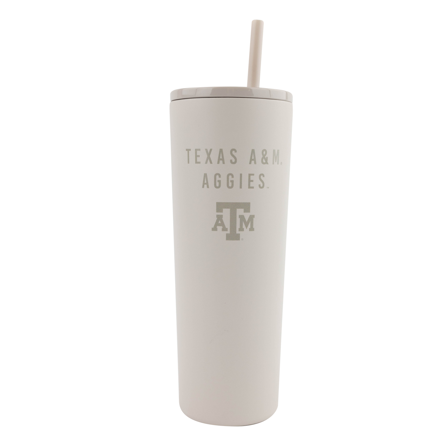 Texas A&M 30oz Powder Coat Tumbler with Straw - Beige