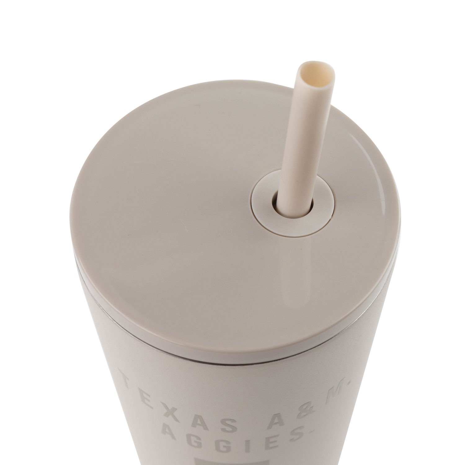 Texas A&M 30oz Powder Coat Tumbler with Straw - Beige