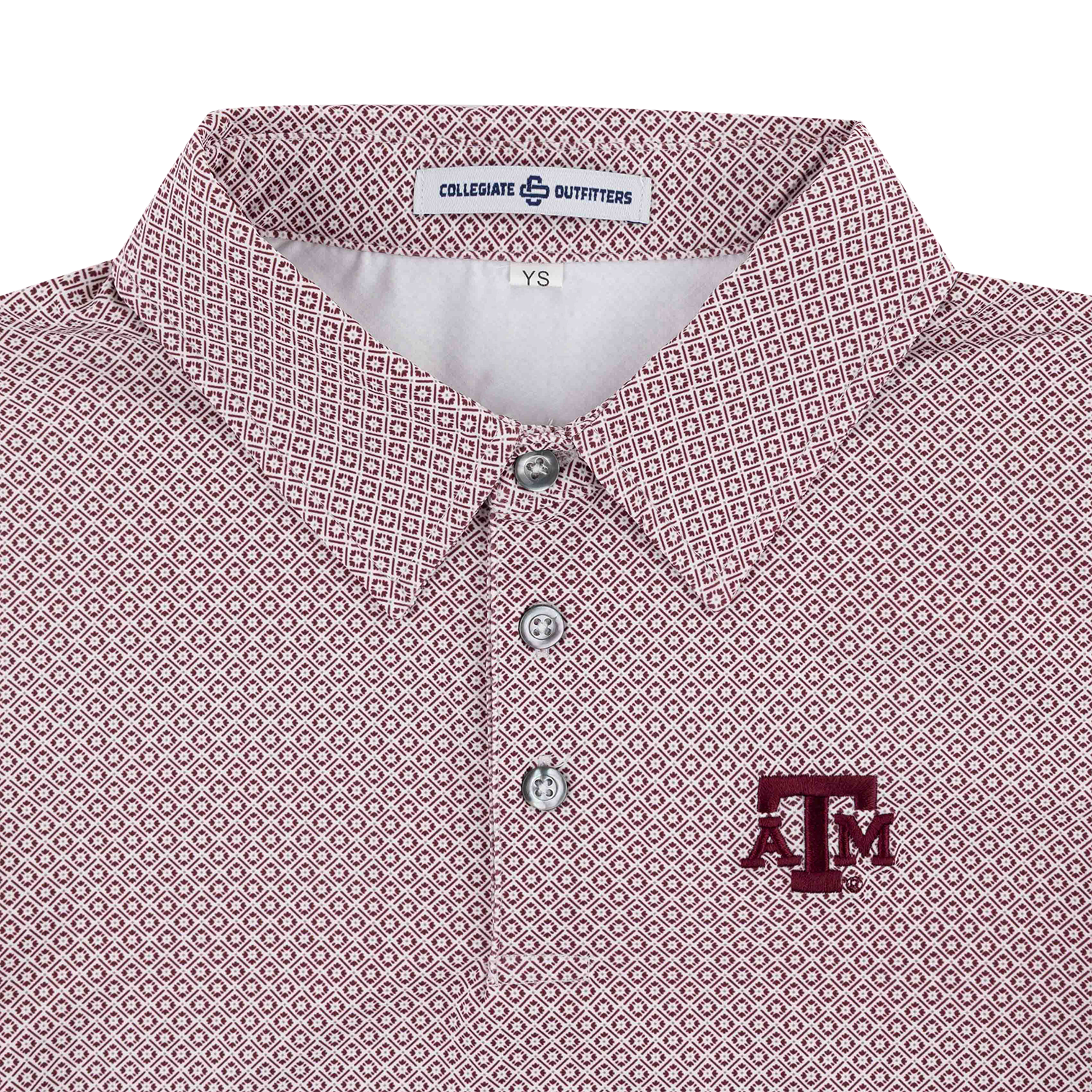 Texas A&M Collegiate Outfitters Youth Diamond Pattern Polo - Maroon