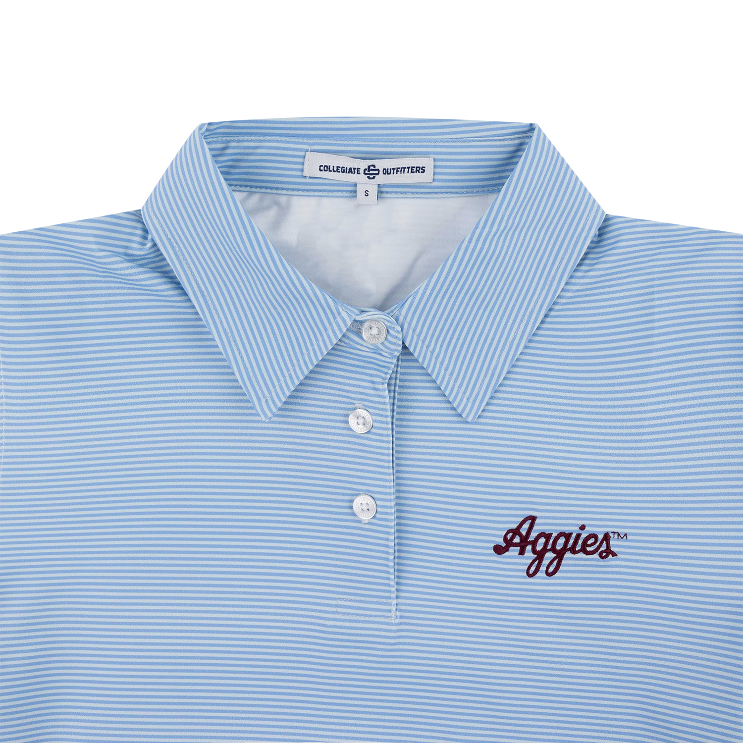Texas A&M Collegiate Outfitters Women Micro Stripe Polo - Blue