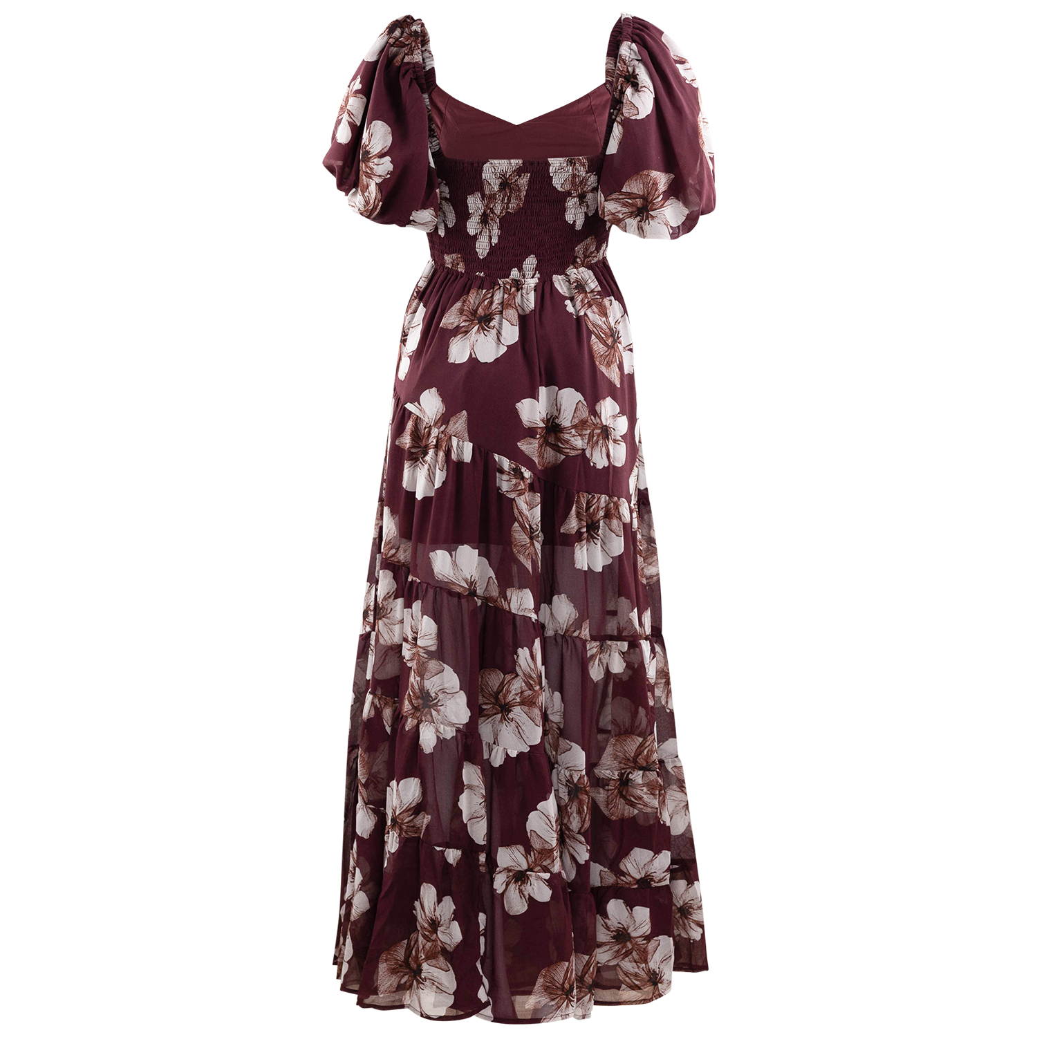Collegiate Outfitters Boho Floral Maxi Dress - Maroon