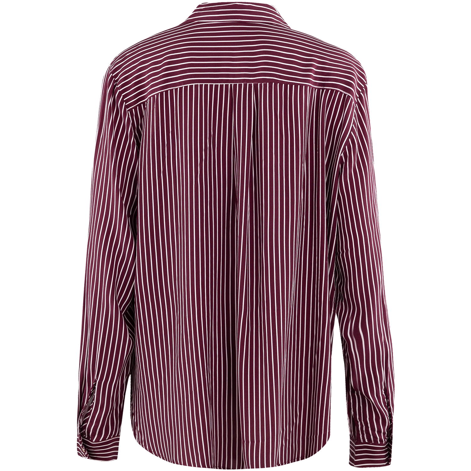 Collegiate Outfitters Striped Button Up Collared Blouse - Maroon