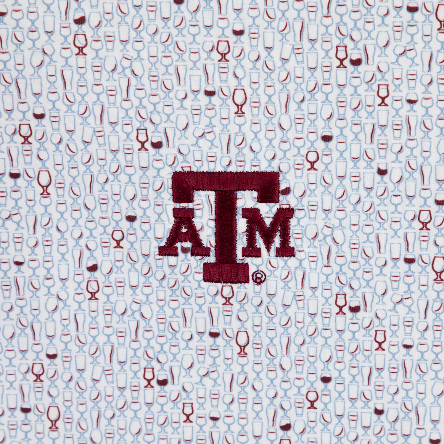 Texas A&M Peter Millar Glassware Performance Polo - White