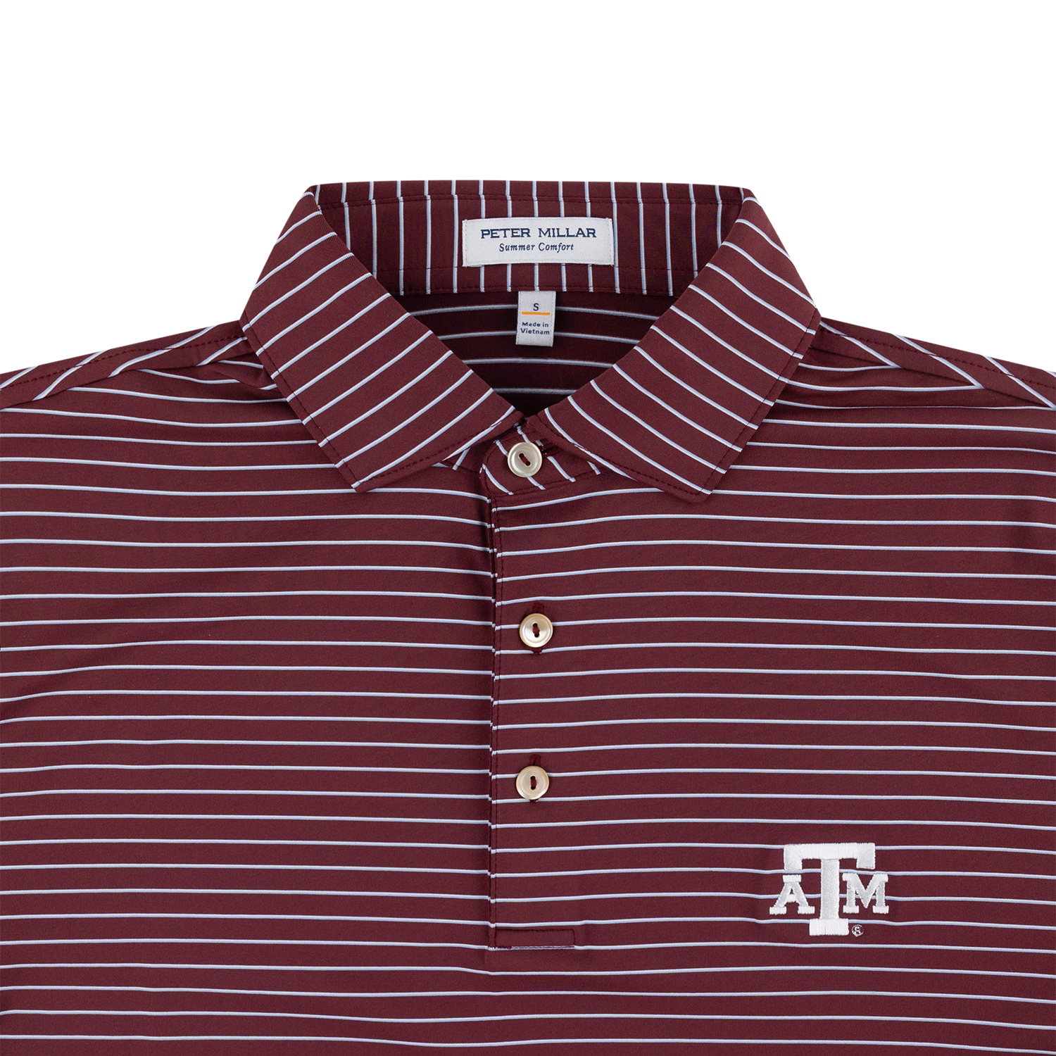 Texas A&M Peter Millar Oaks Performance Jersey Polo - Maroon