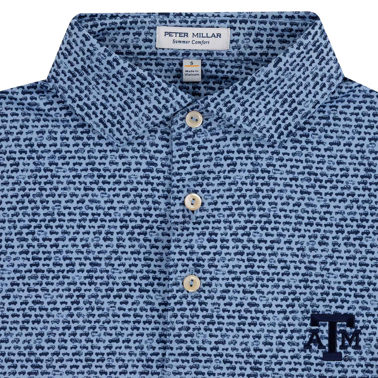 Texas A&M Peter Millar Off-Road Performance Polo - Blue