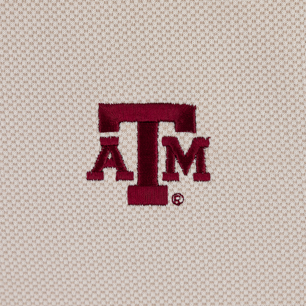 Texas A&M Peter Millar Cradle Pique Performance 1/4 Zip - Beigev