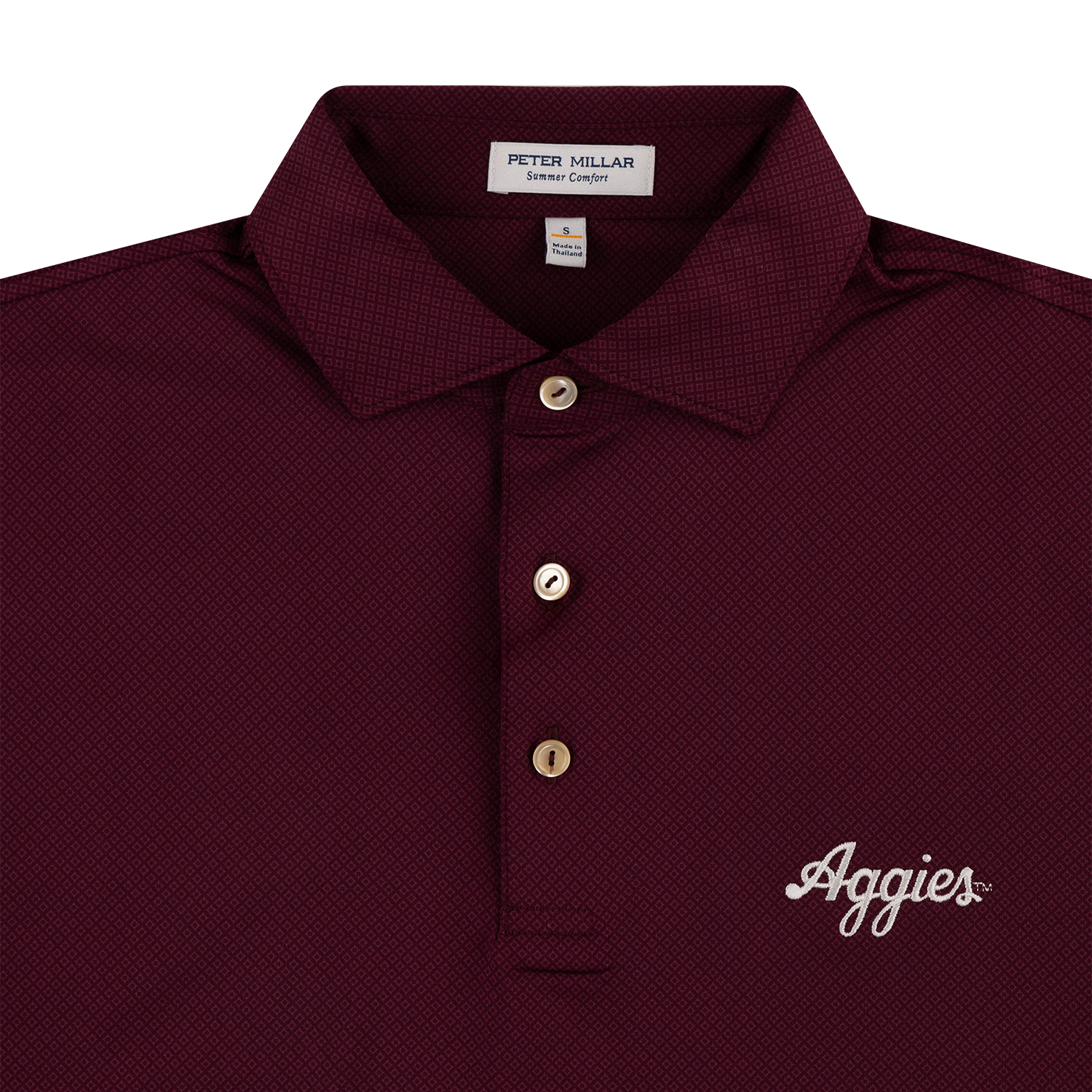 Script Aggies Peter Millar Hugo Performance Polo - Maroon