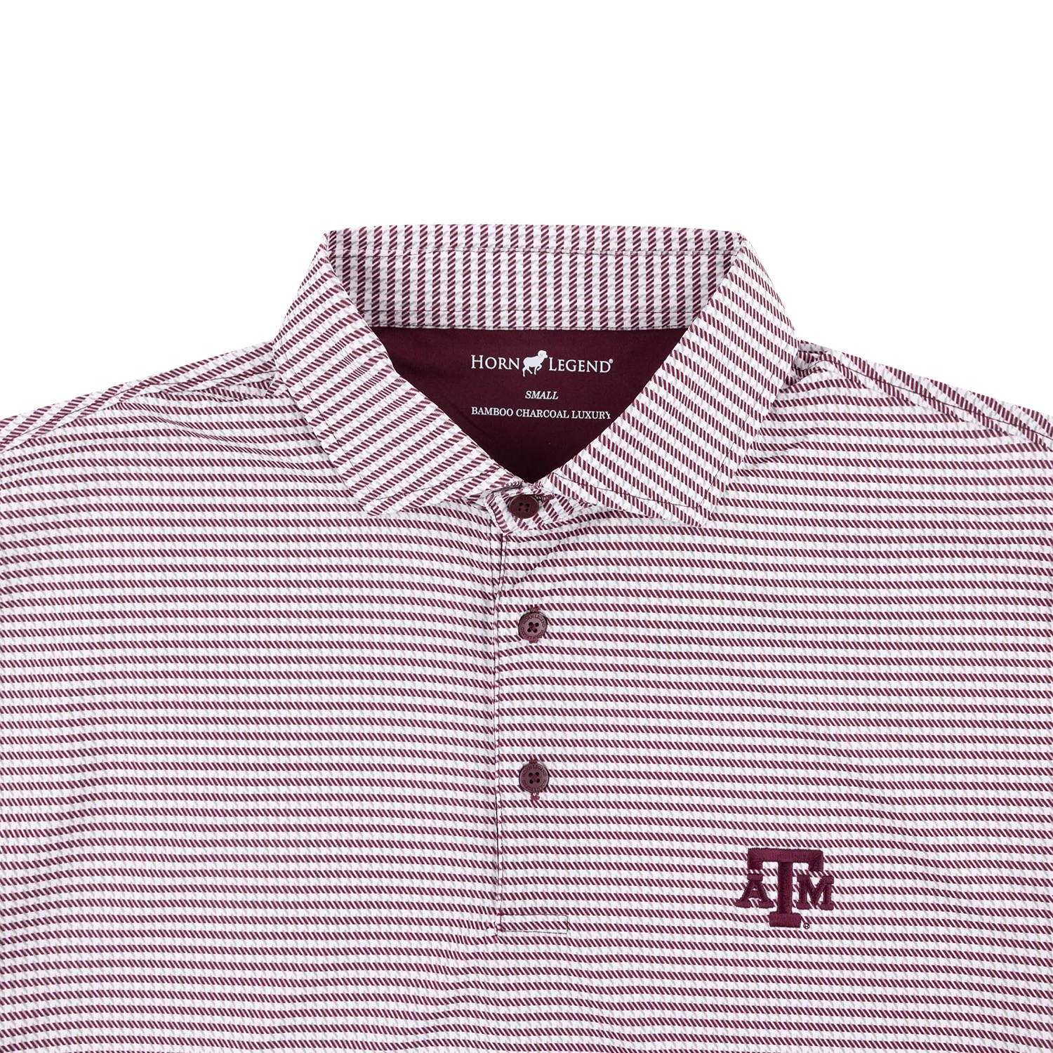 Texas A&M Horn Legend Houndstooth Polo - Maroon
