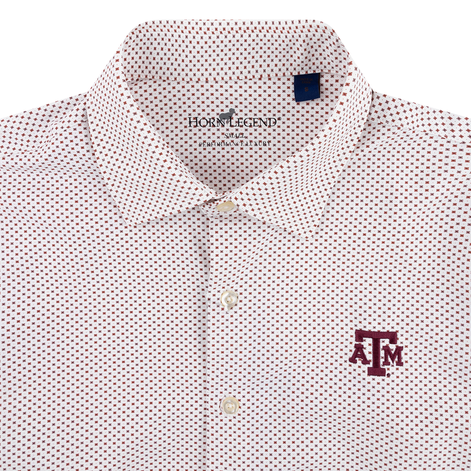 Texas A&M Horn Legend Bloom Sport Button Up - White