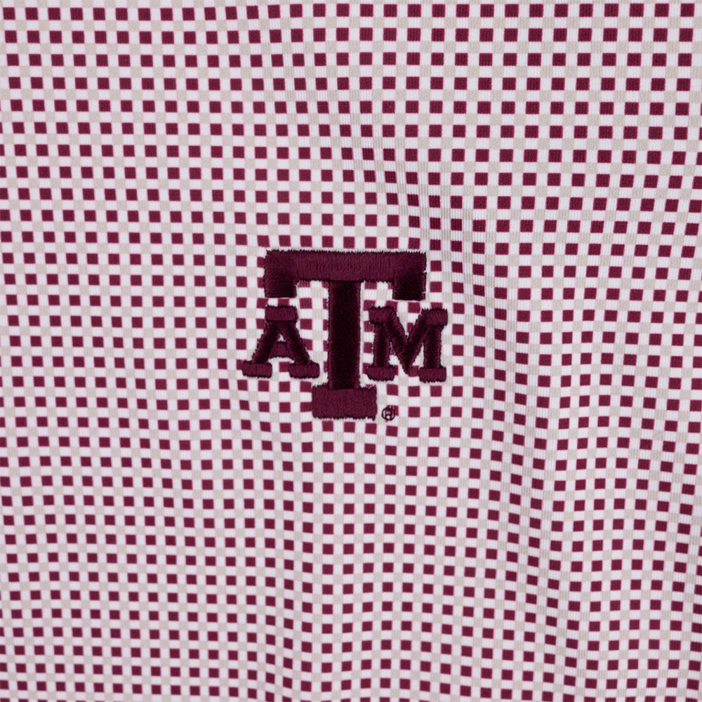 Texas A&M Horn Legend Particolored Gingham 1/4 Zip - Maroon