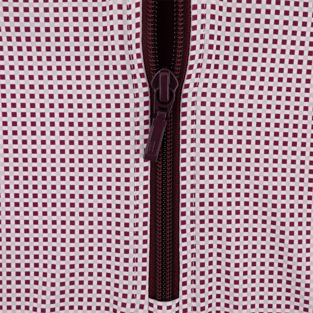Texas A&M Horn Legend Particolored Gingham 1/4 Zip - Maroon
