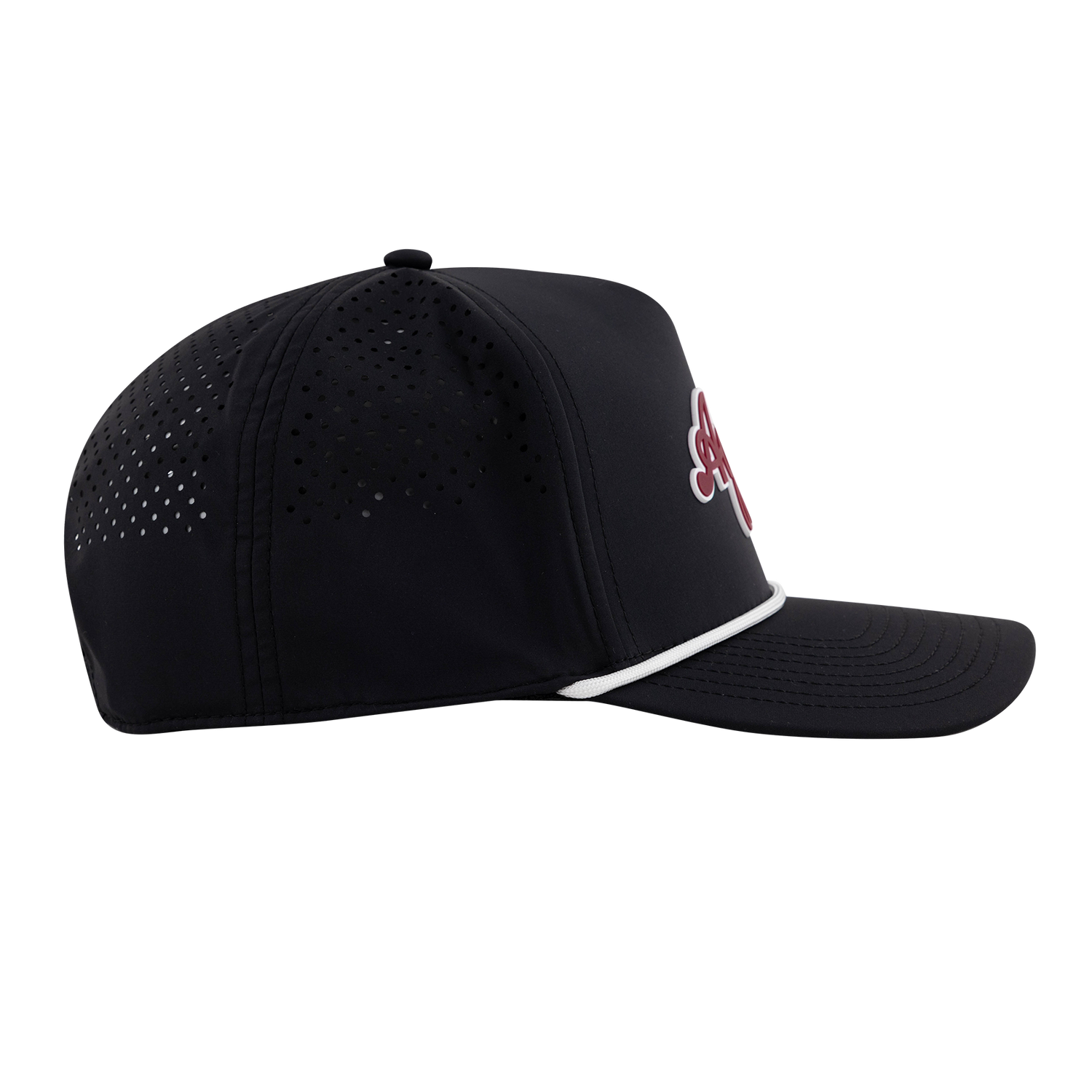 Aggies Script Branded Bills Curved 5 Panel Mesh Hat - Black