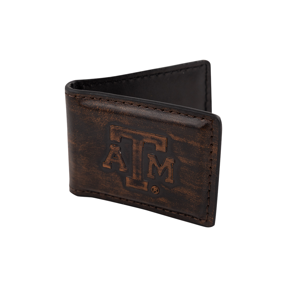 Texas A&M Zepplin Burnished Antique Magnetic Money Clip