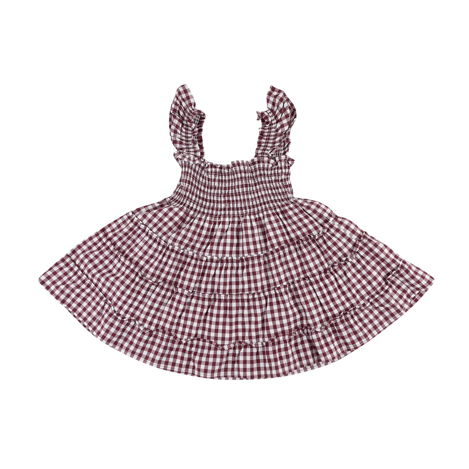 Collegiate Outfitters Toddler Tiered Gingham Dress - Maroon