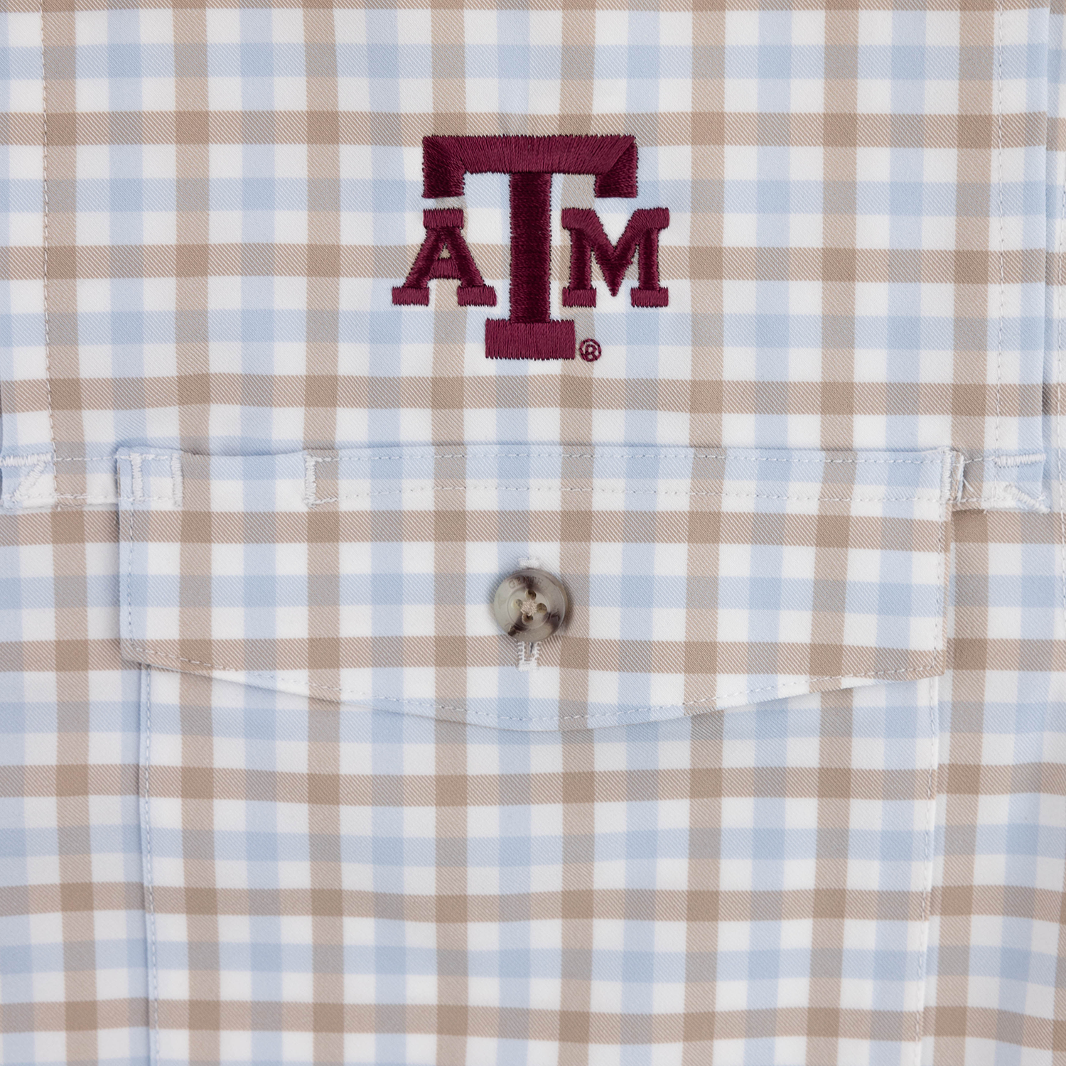 Texas A&M Plaid Button Down Performance Shirt - Blue