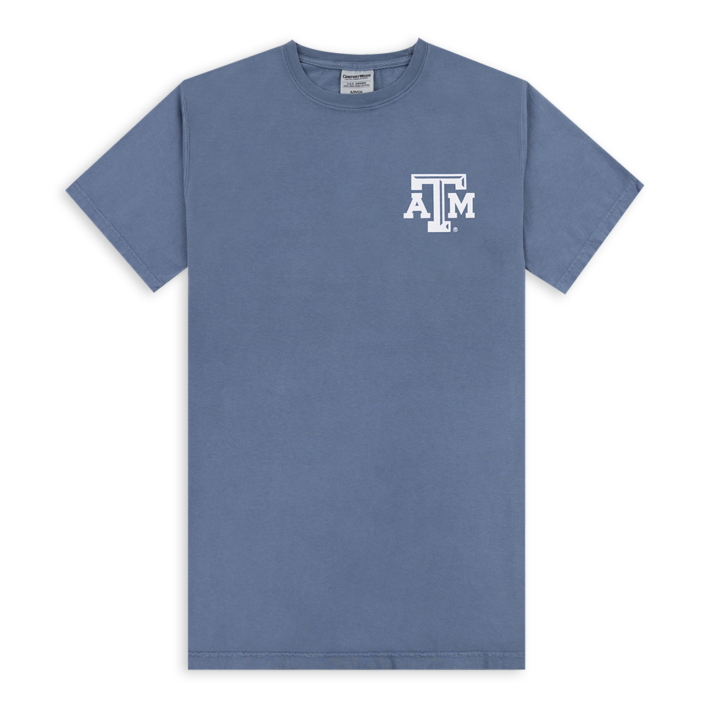 Texas A&M Academic Building Watercolor T-Shirt - Blue