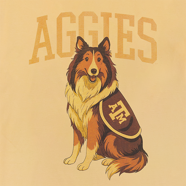 Aggies with Reveille T-Shirt - Yellow