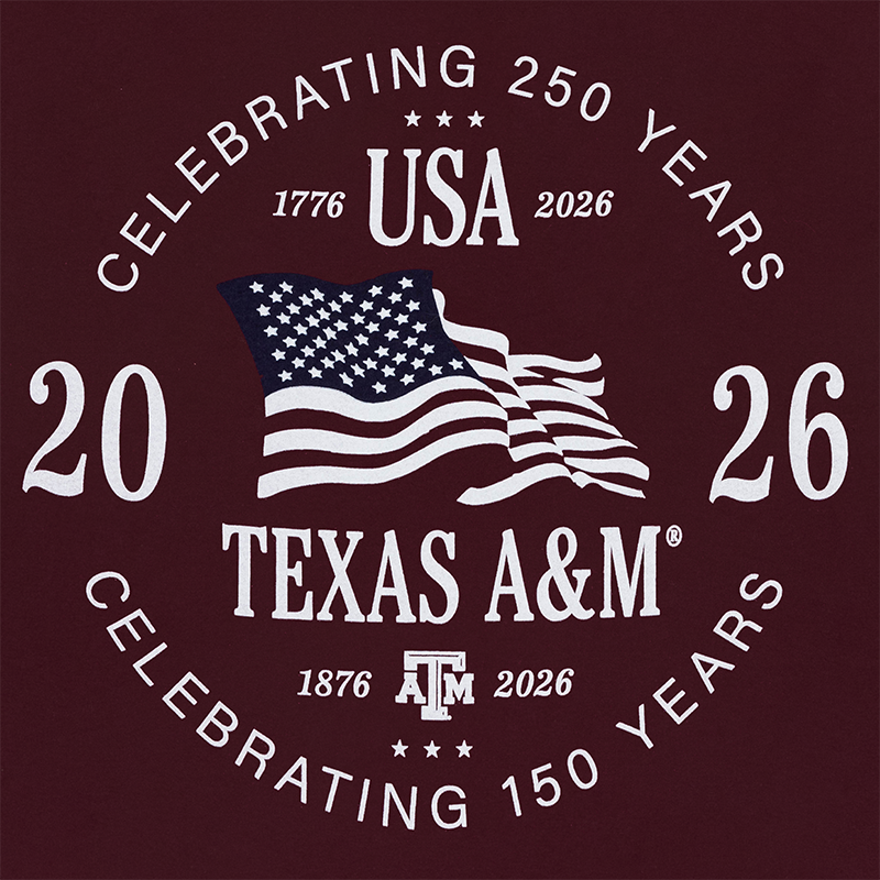 Texas A&M Celebrating 150 & 250 Years T-Shirt - Maroon