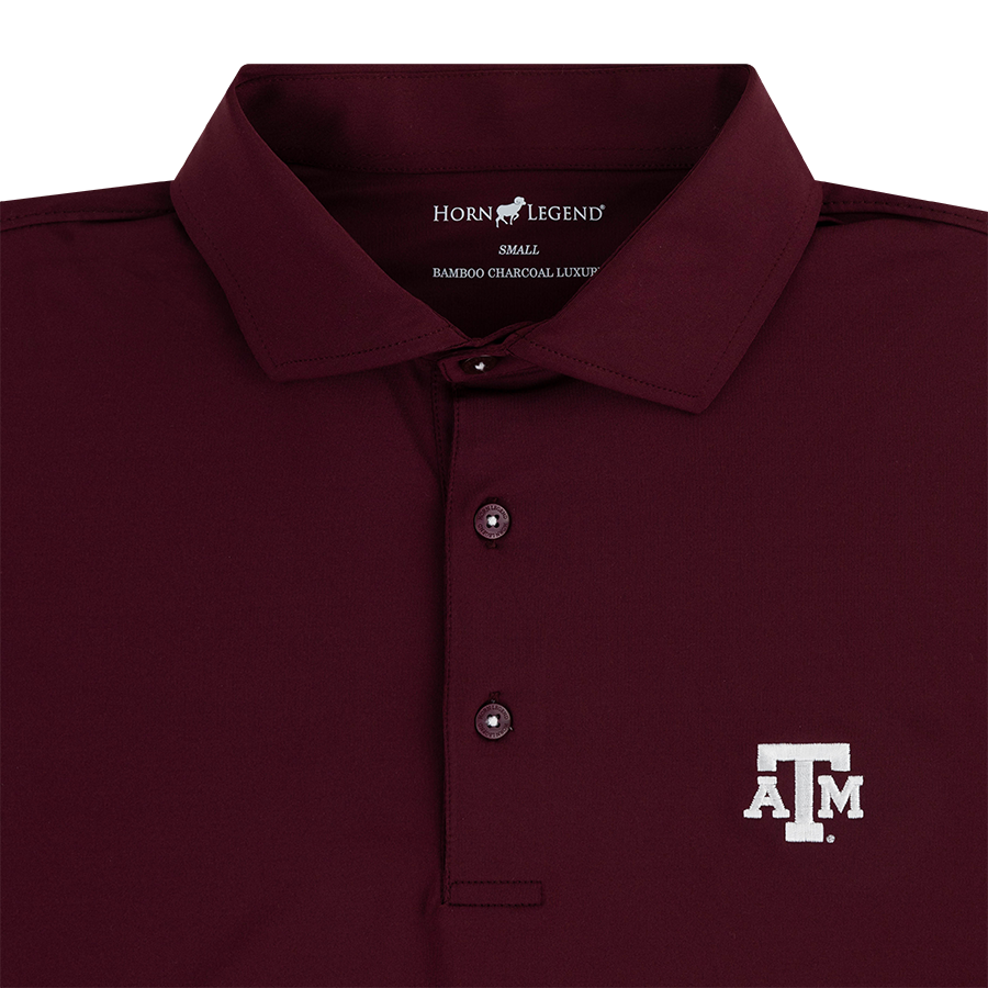 Texas A&M Horn Legend 3 Button Polo - Maroon