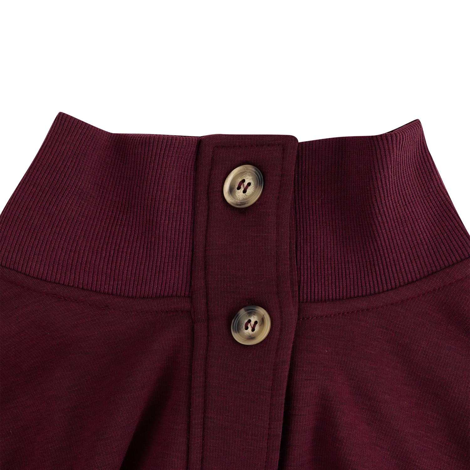 Staccato Button Down Mock Neck Cardigan - Maroon