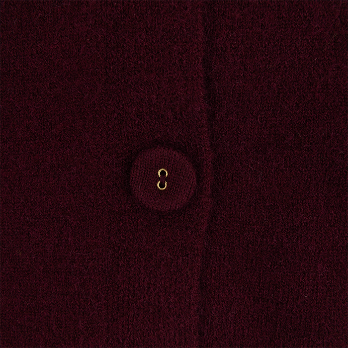ENTRO Knit Button Down Top - Maroon