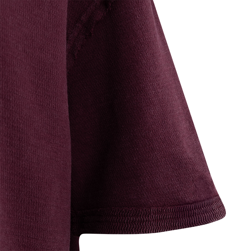 Double Zero Collared Short Sleeve Top - Maroon