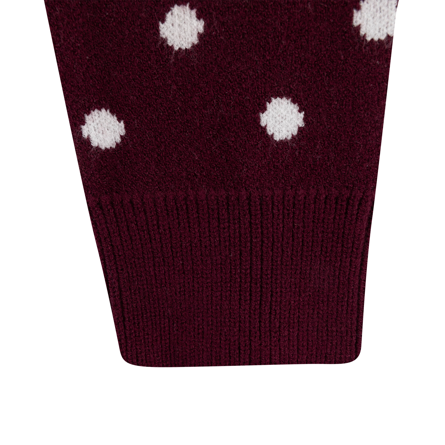 Double Zero Polka Dot Long Sleeve Cardigan - Maroon