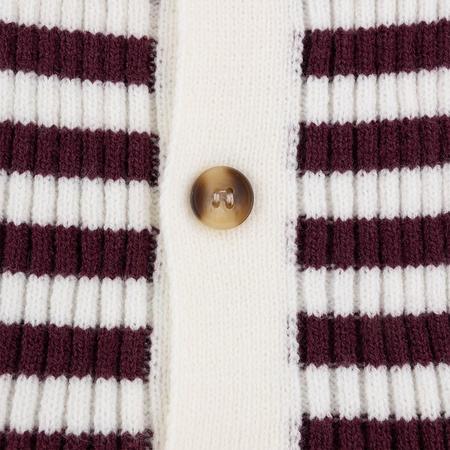 Double Zero Stripped Button Down Cardigan - Maroon