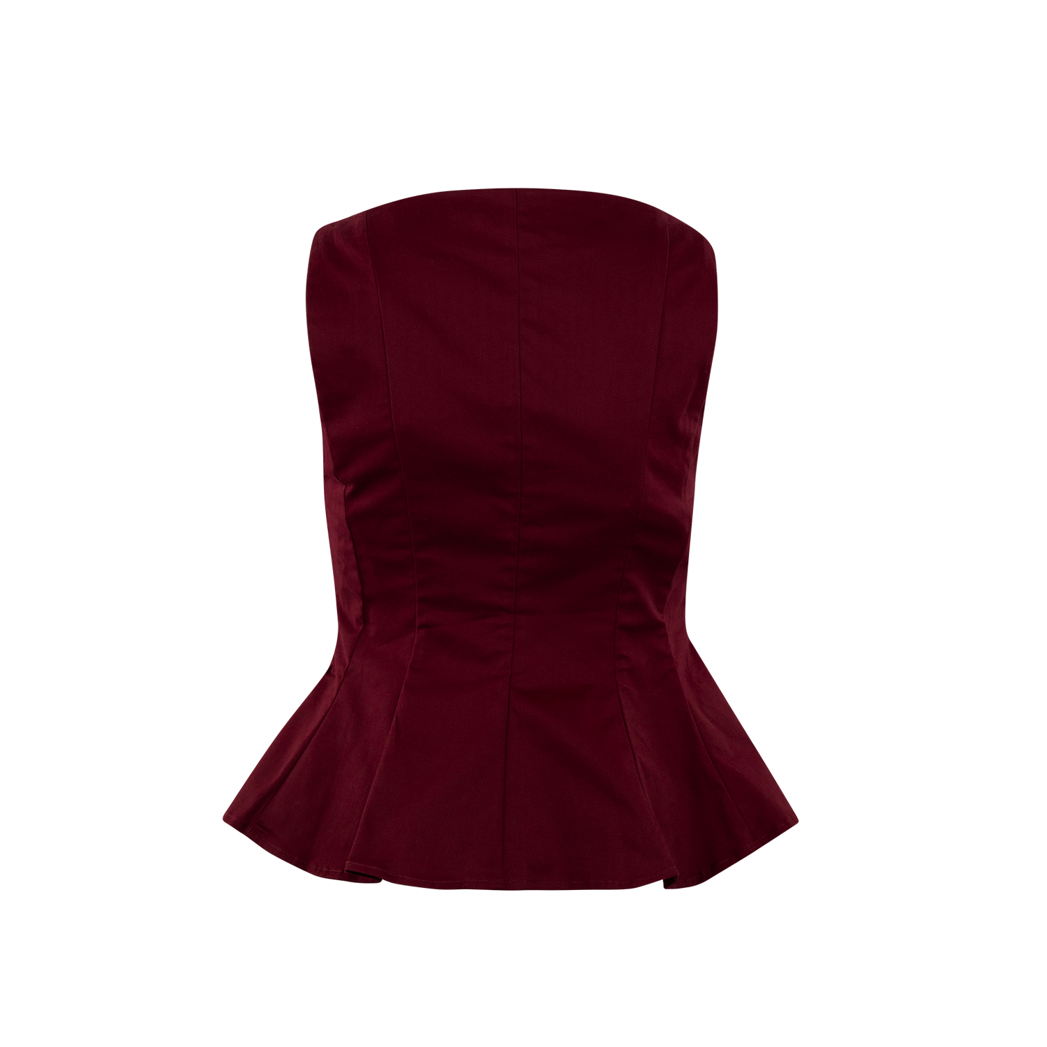 Baby Pink Boat Neckline Sleeveless Top - Maroon