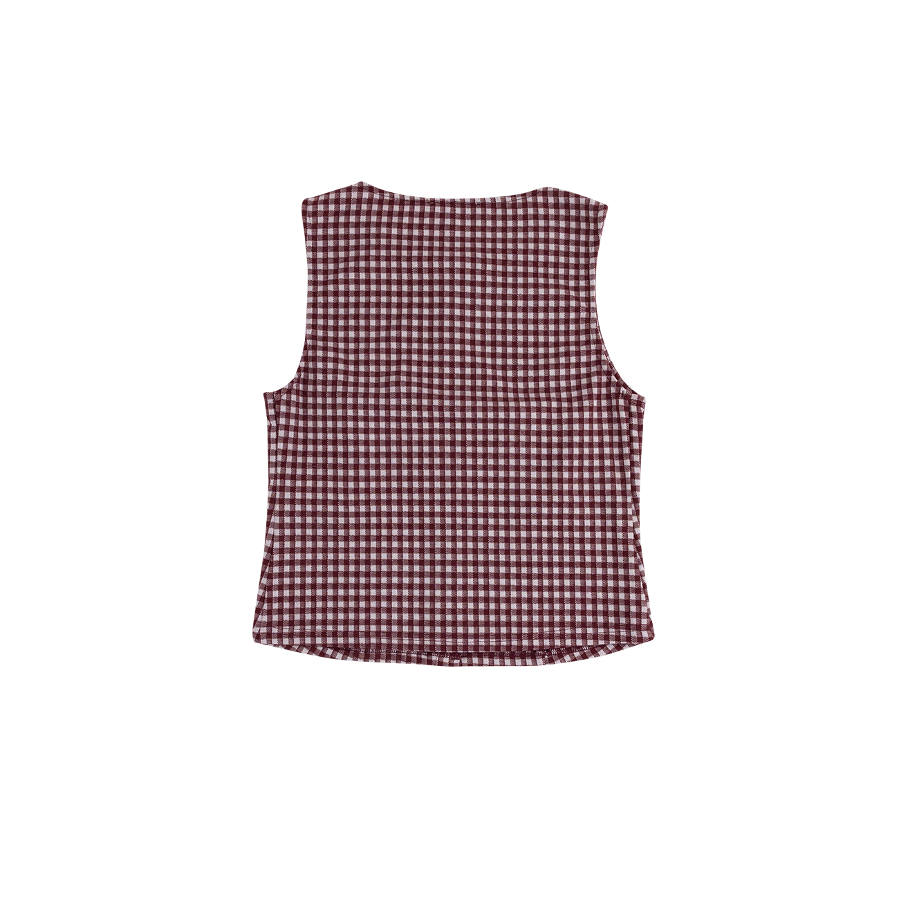 Eesome Plaid Button Down Sleeveless Cropped Top - Maroon