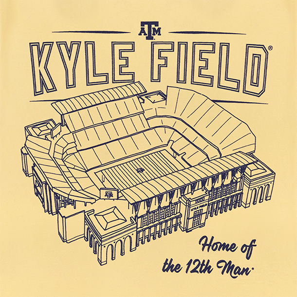 Texas A&M Kyle Field Youth T-Shirt - Yellow