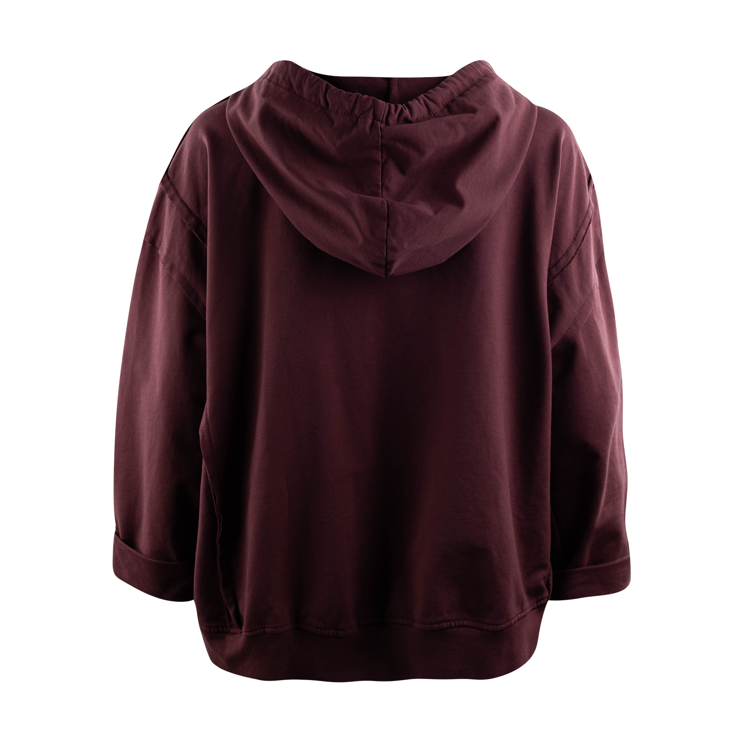 Suzy D Oversized Raw Edge Bentley Hoodie - Maroon