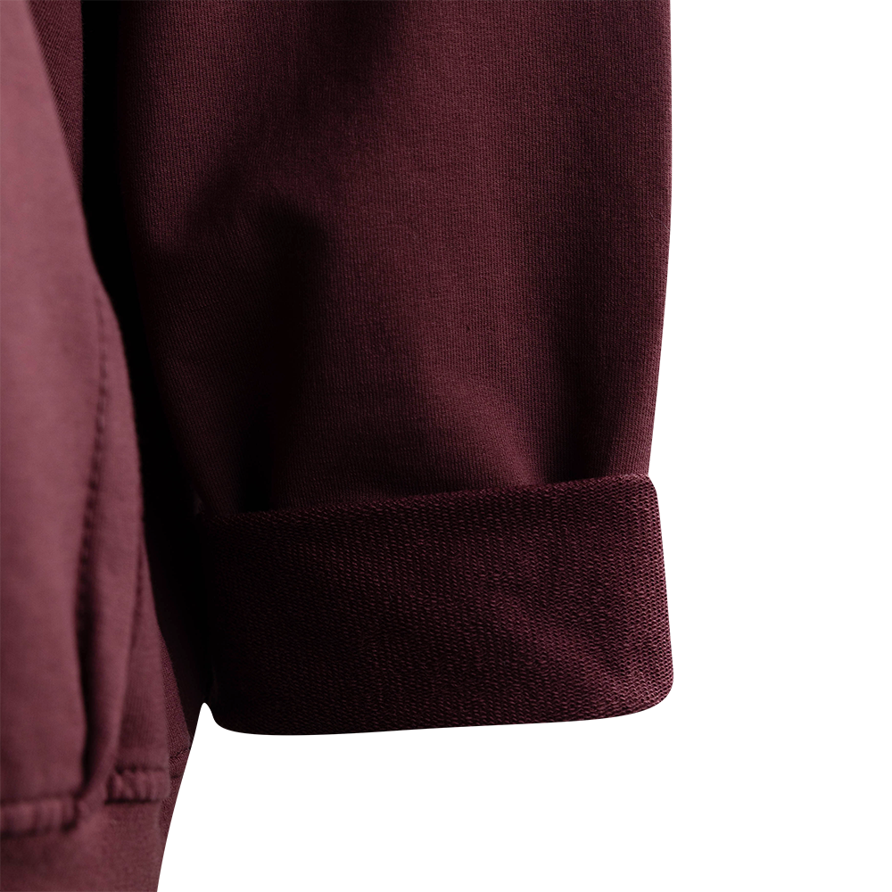 Suzy D Oversized Raw Edge Bentley Hoodie - Maroon