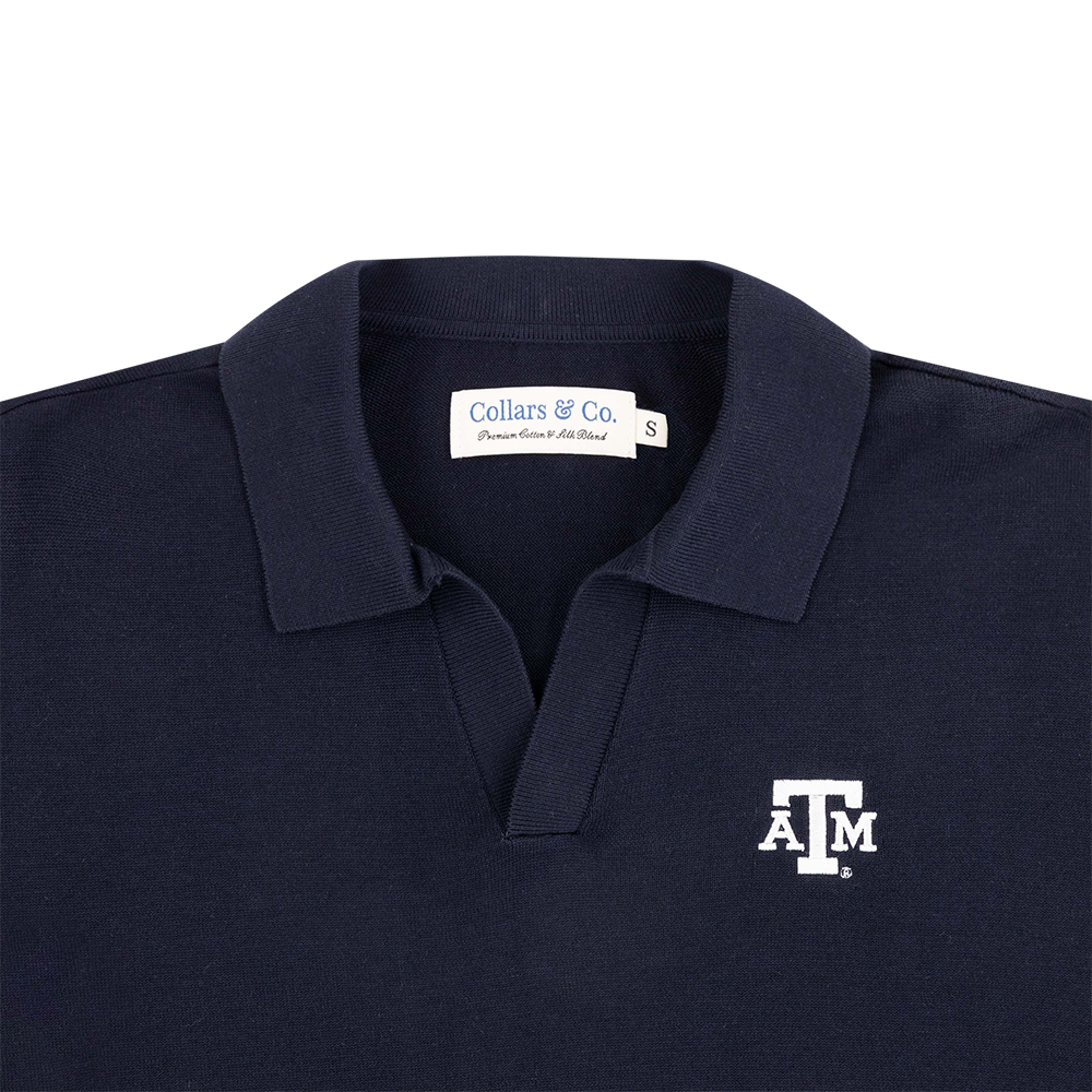 Texas A&M Collars & Co. Buttonless Polo - Navy