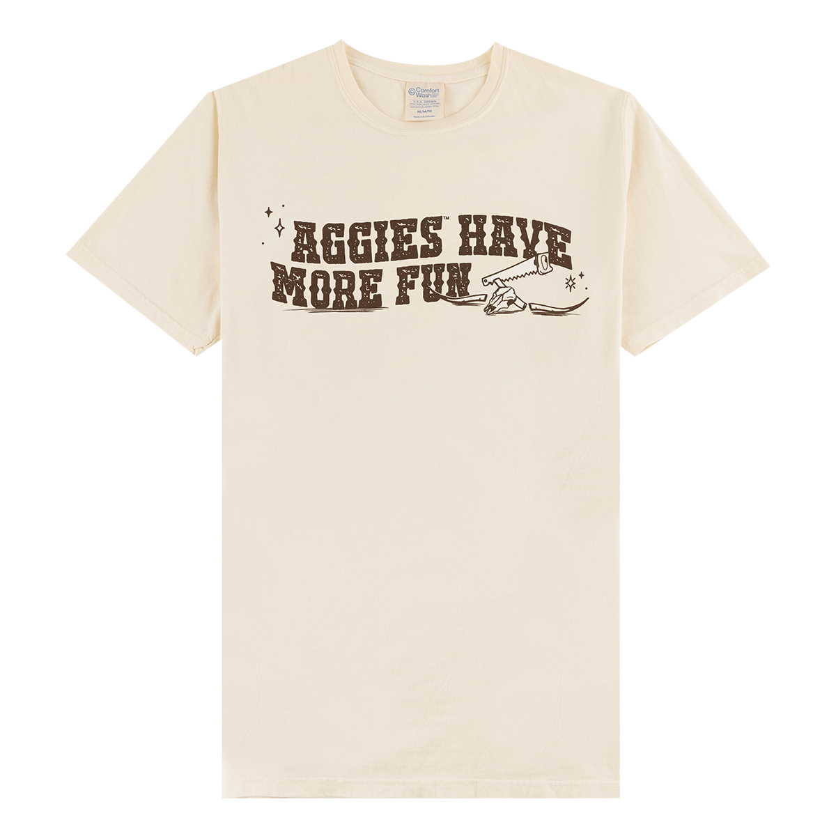 Comfort Wash Aggies Have More Fun Cowgirl T-Shirt - Beige