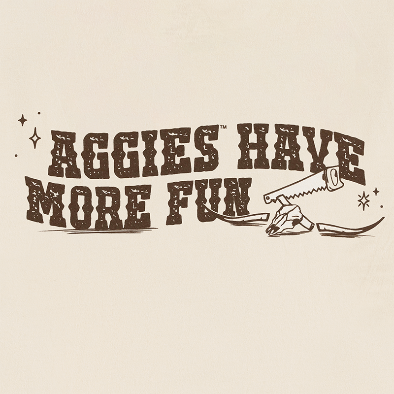 Comfort Wash Aggies Have More Fun Cowgirl T-Shirt - Beige