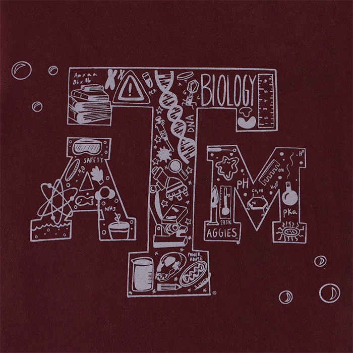 Texas A&M Hanes Biology T-Shirt - Maroon