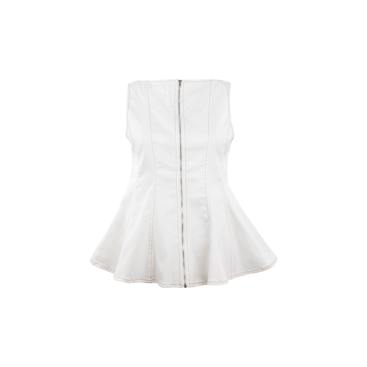 ENTRO Off White Peplum Blouse