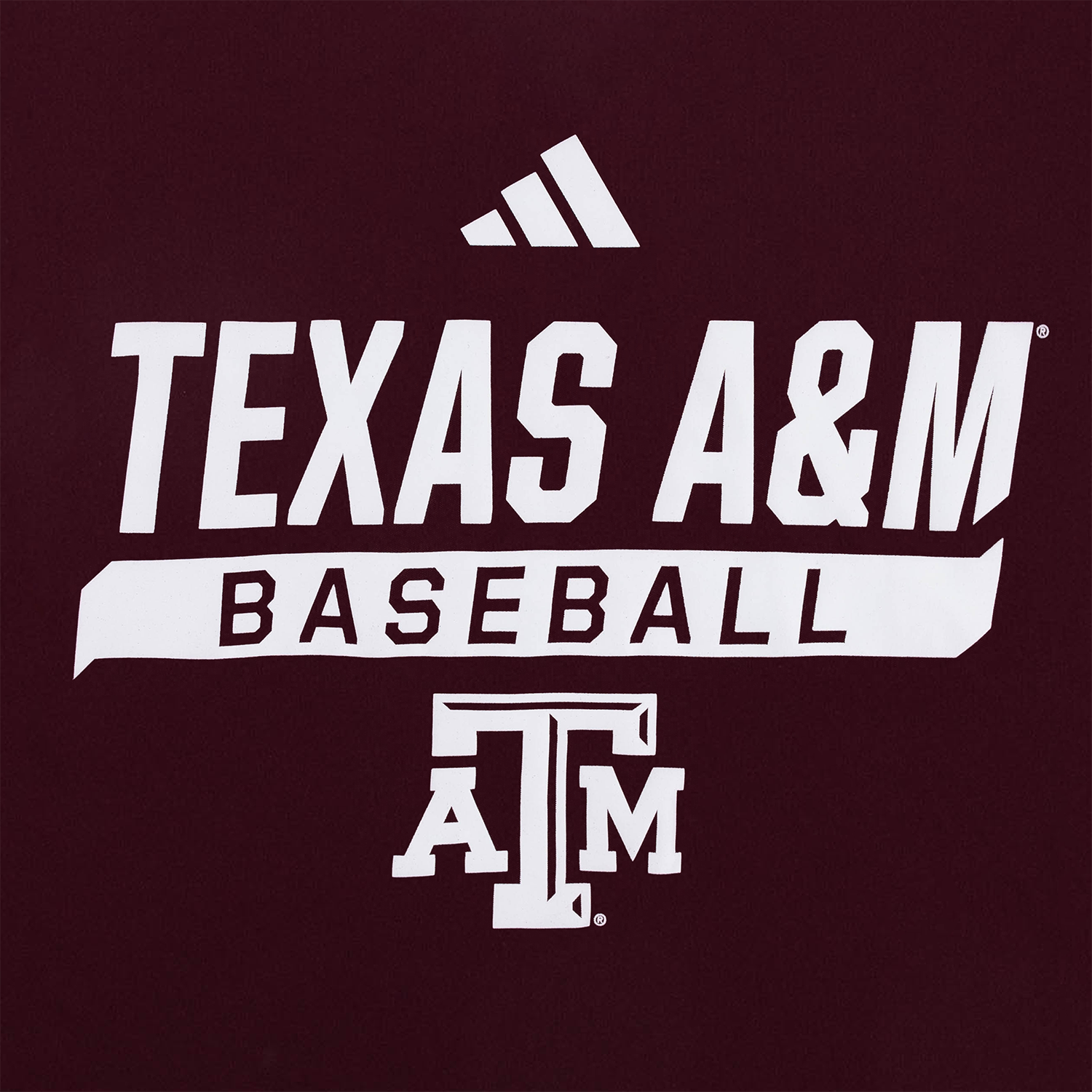 Texas A&M Adidas Youth Baseball Performance Tee - Maroon