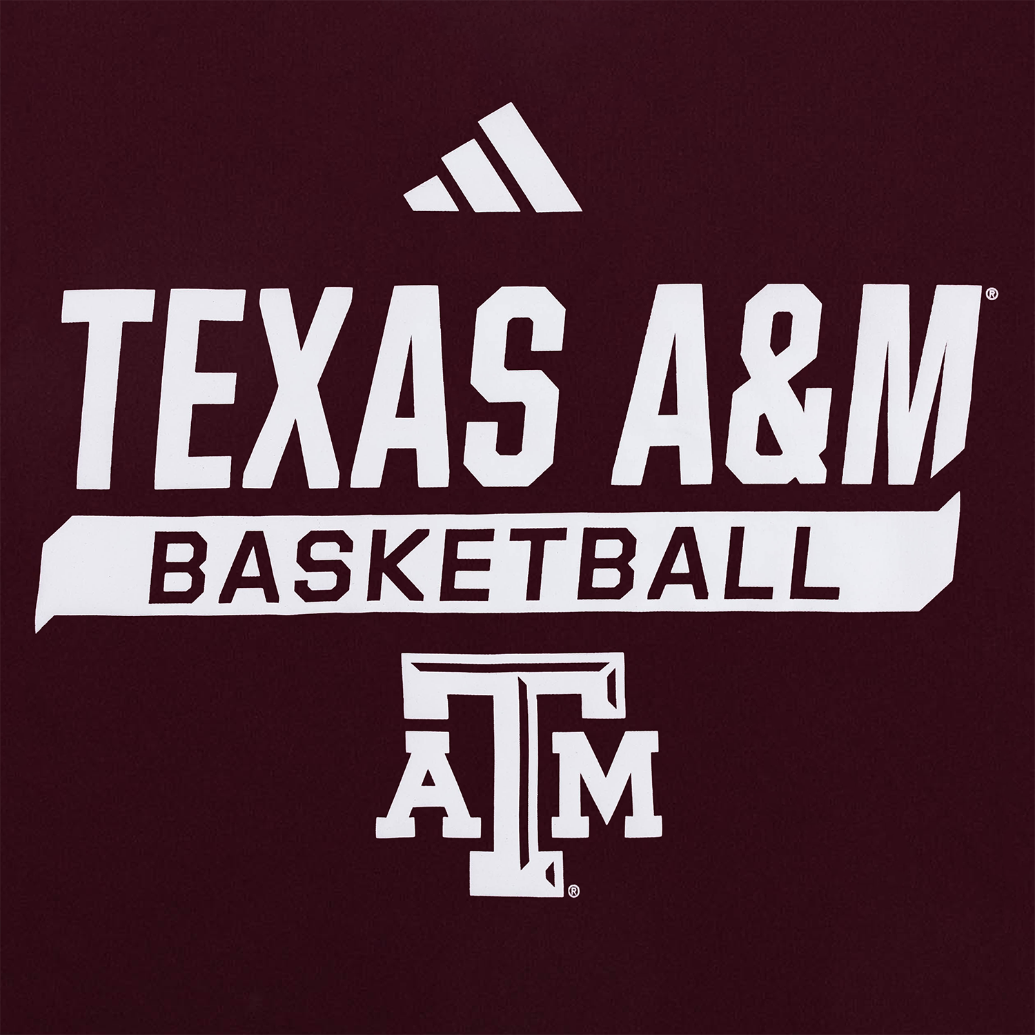 Texas A&M Adidas Youth Basketball Performance Tee - Maroon