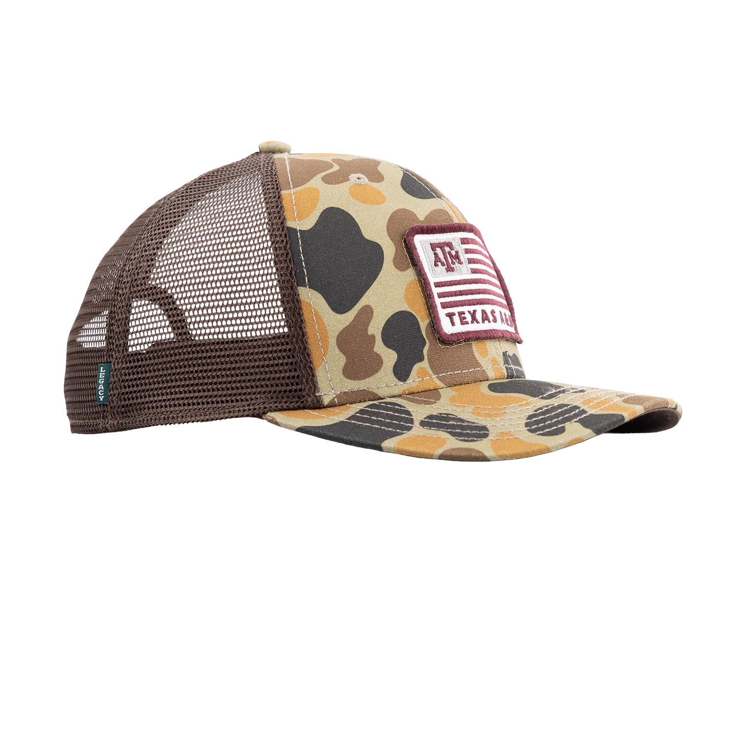 Texas A&M League Collegiate American Flag Mesh Cap - Camo