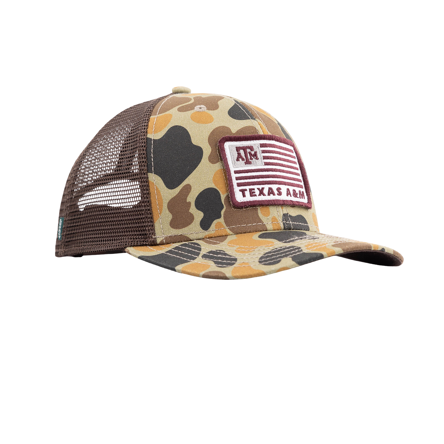 Texas A&M League Collegiate American Flag Mesh Cap - Camo