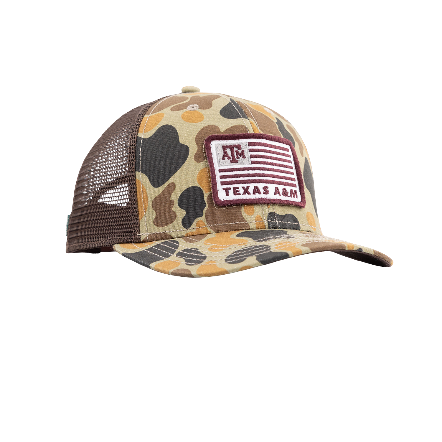 Texas A&M League Collegiate American Flag Mesh Cap - Camo