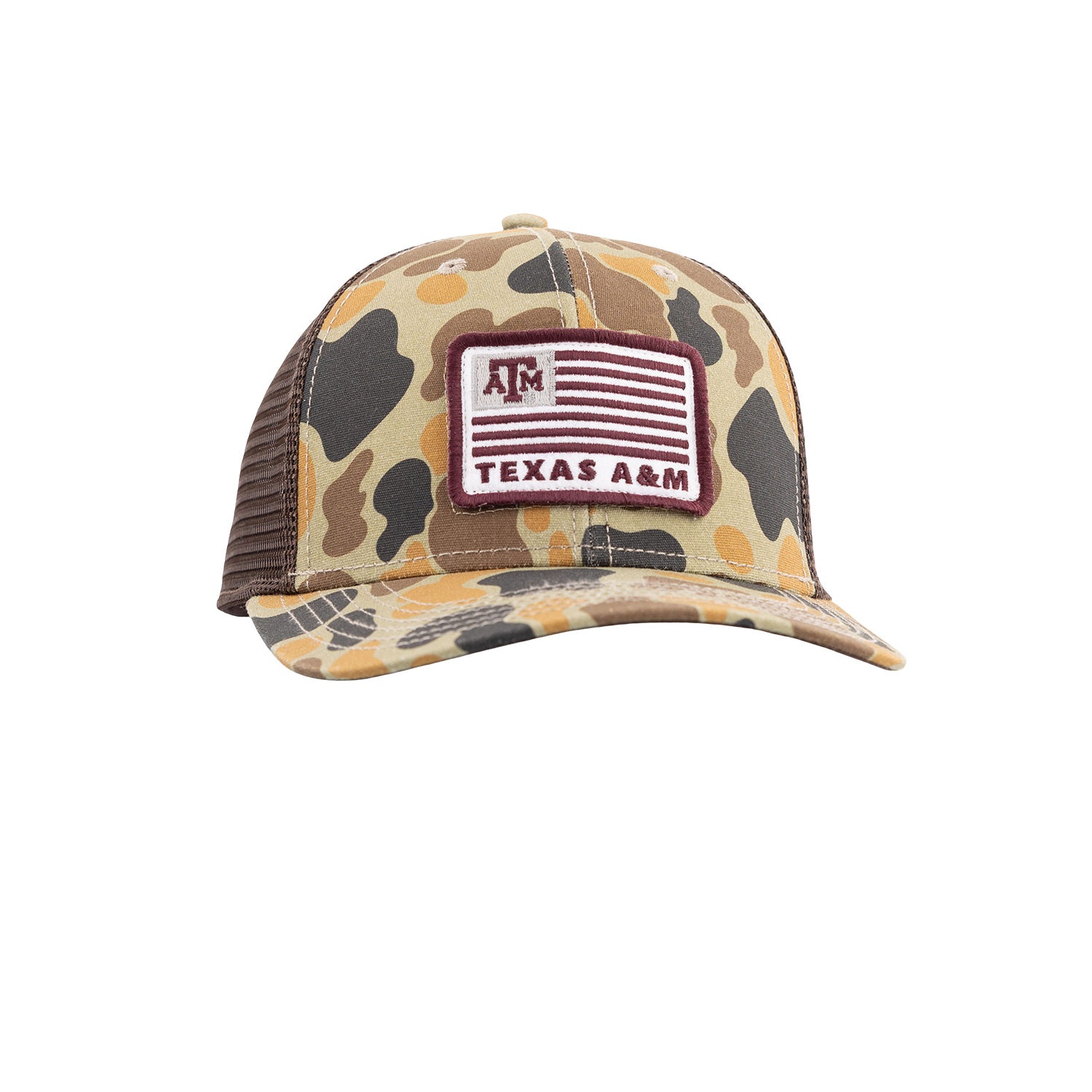 Texas A&M League Collegiate American Flag Mesh Cap - Camo