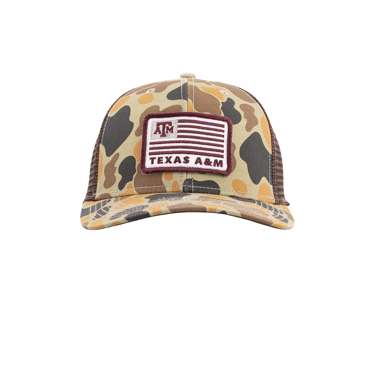 Texas A&M League Collegiate American Flag Mesh Cap - Camo